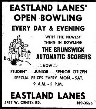 Eastland Twin Theatres - DECEMBER 29 1970 AD FOR BOWLING ALLEY